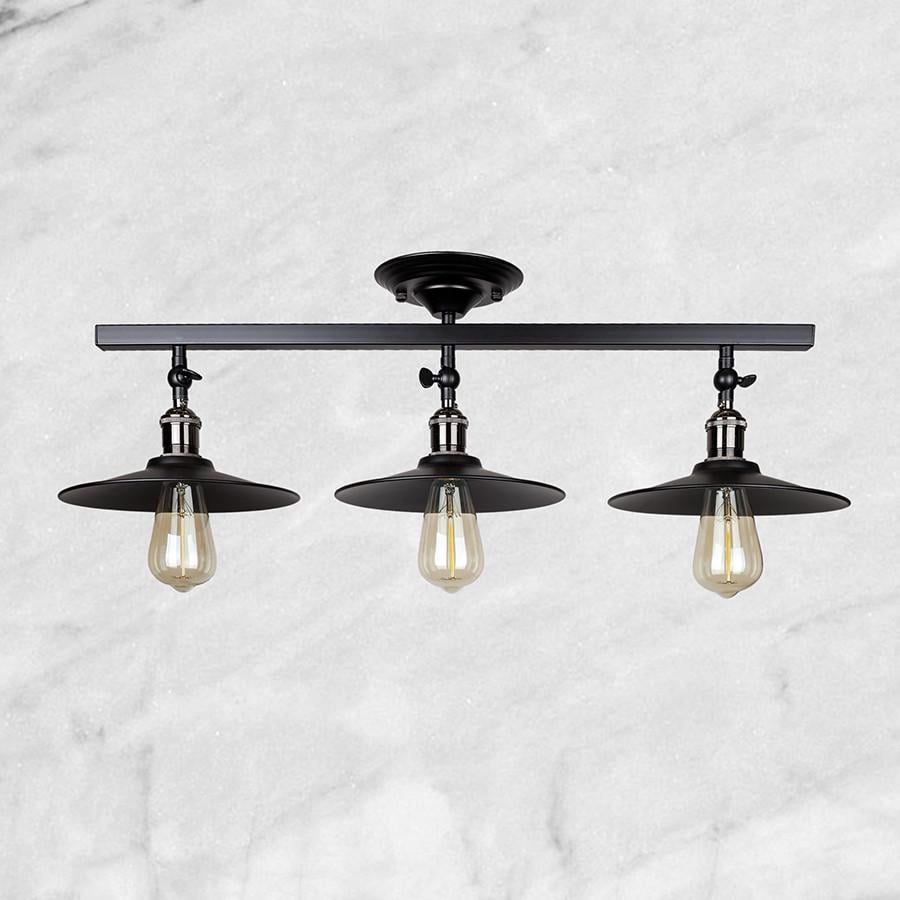Люстра стельова з чорними патронами та 2-плафонами Чорний (52-X837F-3 BK)