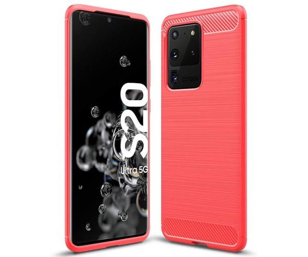 Чехол-накладка Polished Carbon для для Samsung Galaxy S20 Ultra Красный