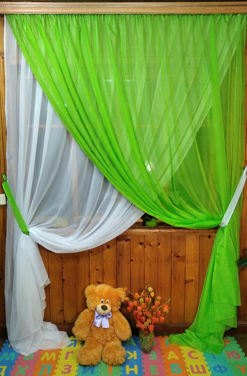 Комплект гардин Magic Салатовый/Белый - фото 3 Комплект гардин Magic Салатовый/Белый - фото 3