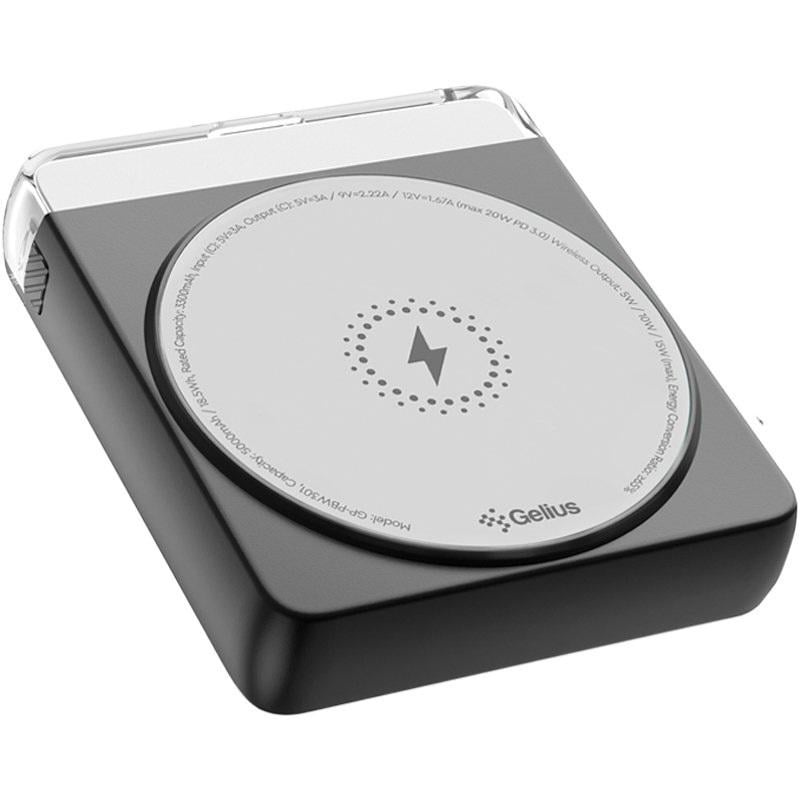 Повербанк з бездротовою зарядкою Gelius Avelon GP-PBW301 Magnetic Wireless Charge 15W 5000 mAh Black (100989) - фото 4