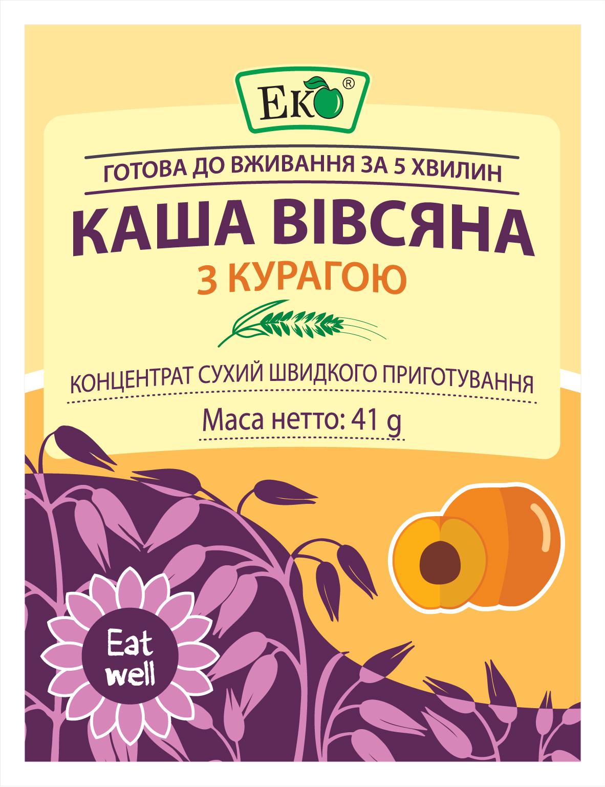 Каша вівсяна з курагою Еко 41 г (36507)