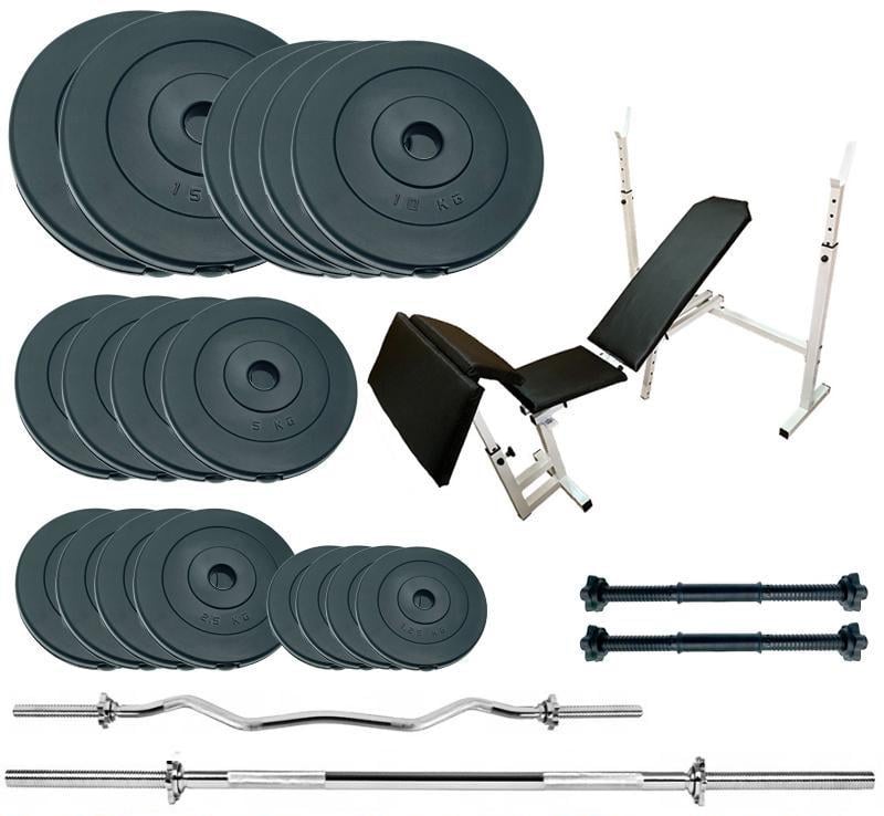 Лава для жиму з набором штанг і гантелей Newt ProGym Scott Set Pro 120 кг (NE-SKM-PL-SCOT-120)