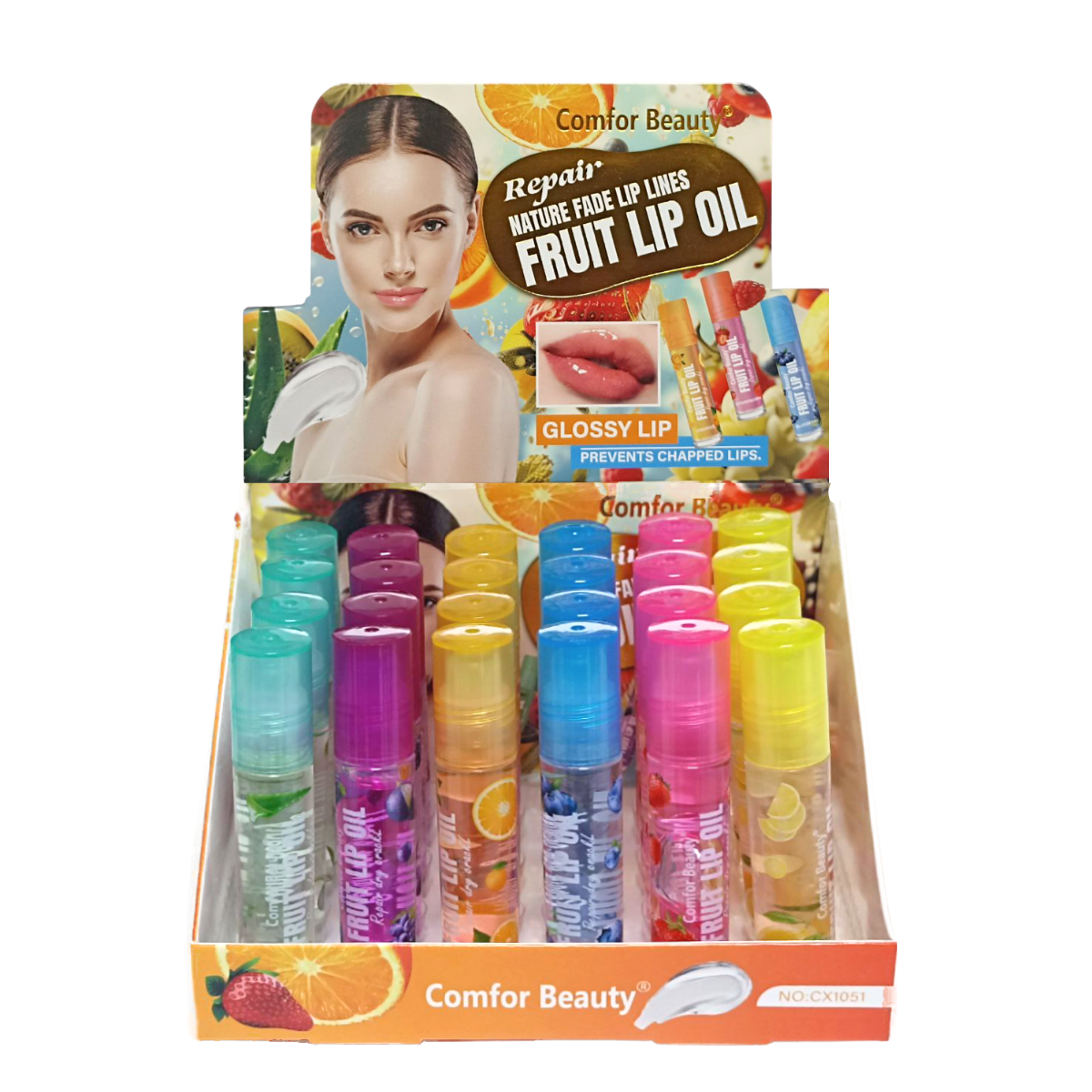 Блиск-масло для губ роликовий фруктовий Comfor Beauty 24 шт. (13354600) Блиск-масло для губ роликовий фруктовий Comfor Beauty 24 шт. (13354600)