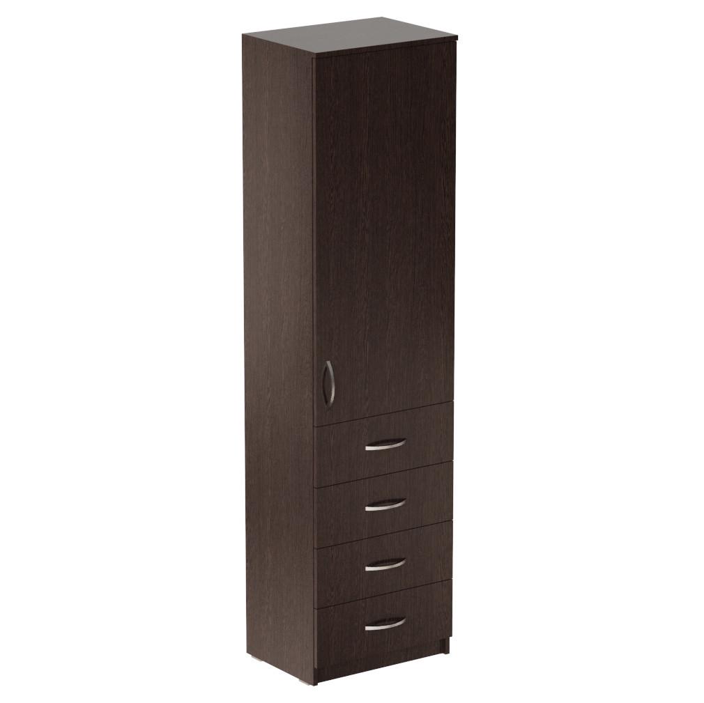 Пенал Ferrum-decor Анжело на 3 полки с дверью и 4 ящиками ДСП 16 мм 1900x500x380 мм Венге Магия (FRD-104967)
