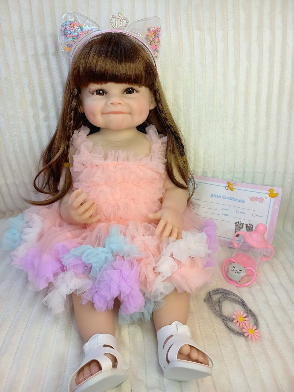 Кукла Reborn Варя винил-силиконовая с соской/бутылочкой 55 см (1880227680) - фото 6 Кукла Reborn Варя винил-силиконовая с соской/бутылочкой 55 см (1880227680) - фото 6