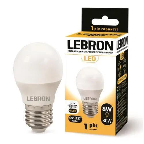 LED-лампа Lebron L-G45 8W 220V Е27 4100K 720 Lm (28688925)
