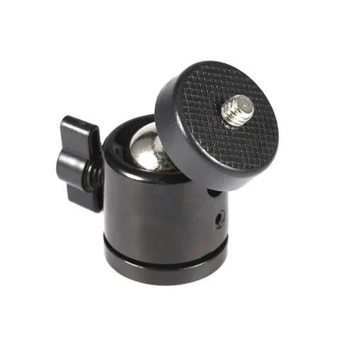 Головка для штатива шаровая с переходником 1/4-3/8 6,5 см нагрузкой до 2,5 кг алюминиевая Черный (opt-104571)