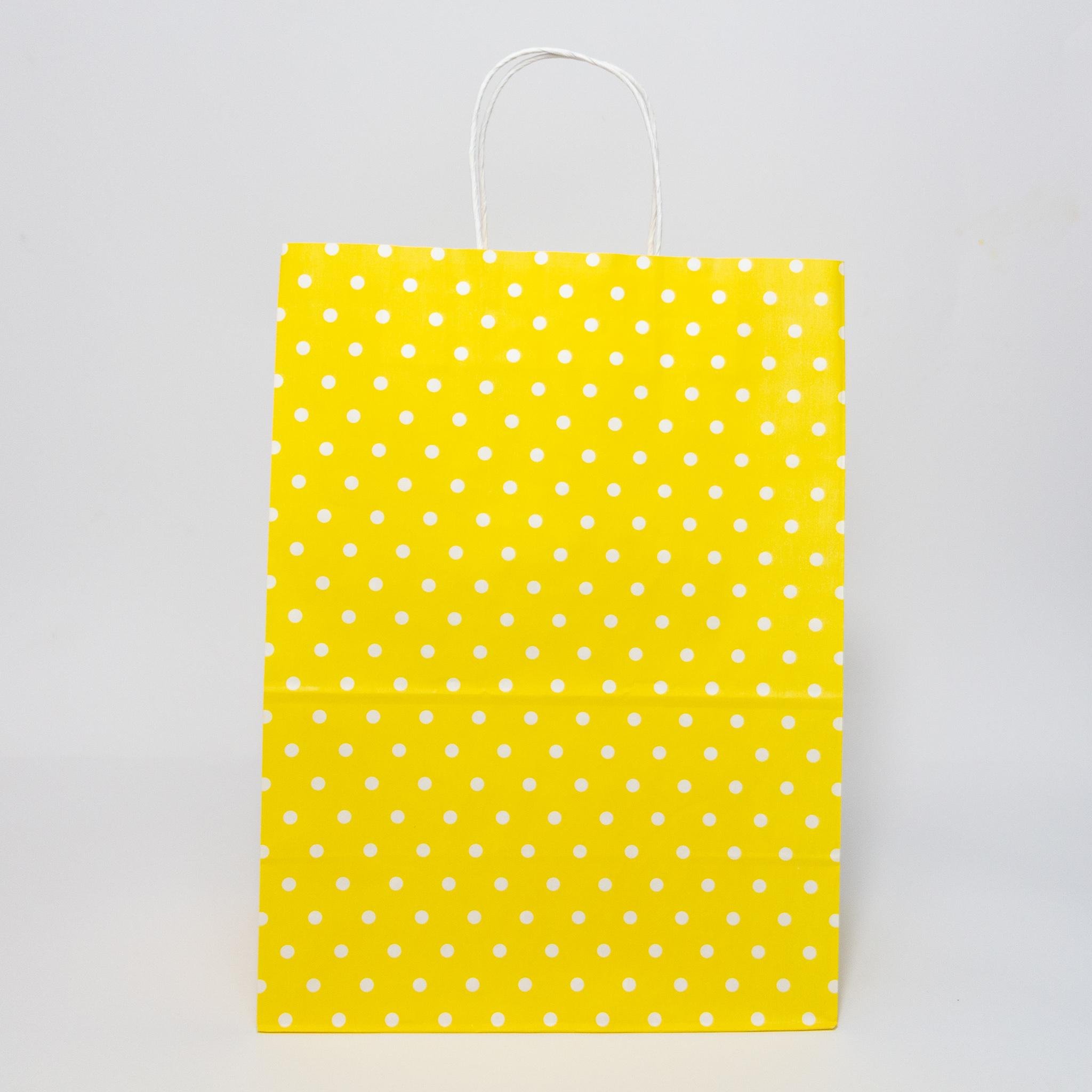 Пакет бумажный с витыми ручками 260х150х350 мм 30 шт. Жёлтый