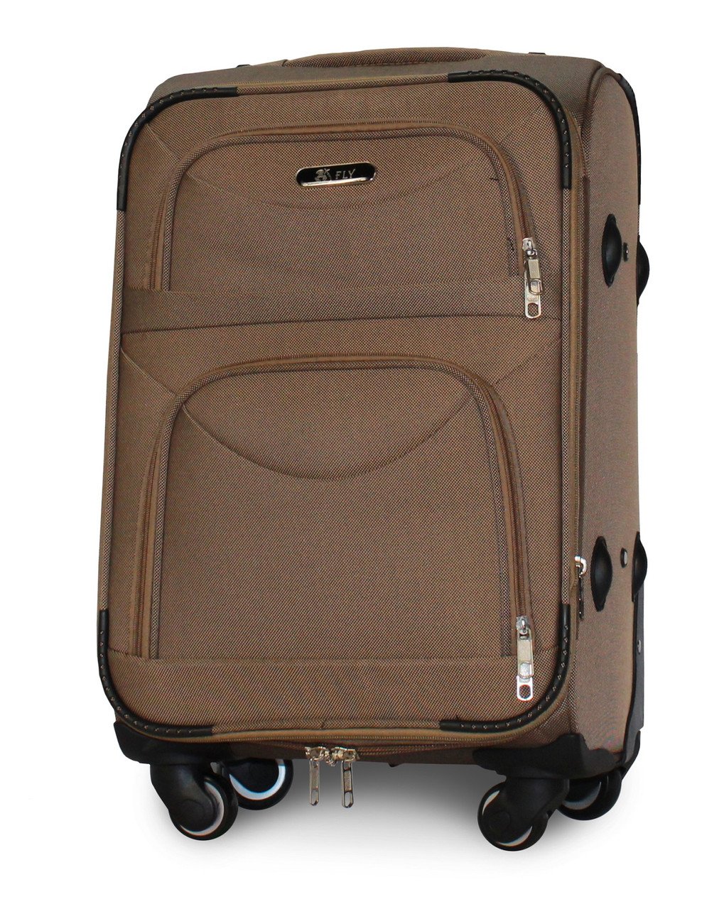 Валіза ручна поклажа Fly 6802 мала на 4 колесах 54х35х22 см Бежевий