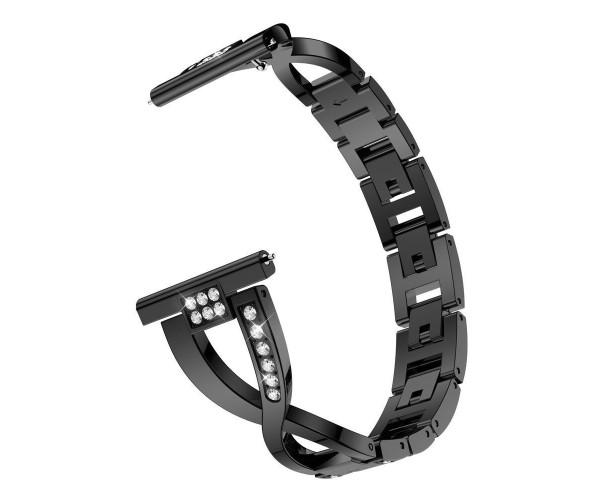 Ремешок металлический Diamond Glamour для Samsung Galaxy Watch 7 20 мм Черный