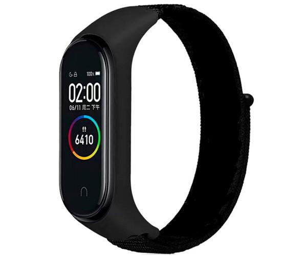 Ремешок Nylon для Xiaomi Mi Band 3/4/5/6/7 Black