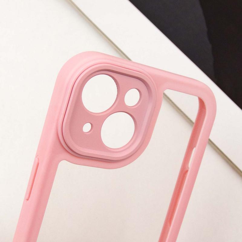 Протиударний TPU чохол Transparent + Colour 1,5mm для Apple iPhone 14 (6.1") Pink - фото 3