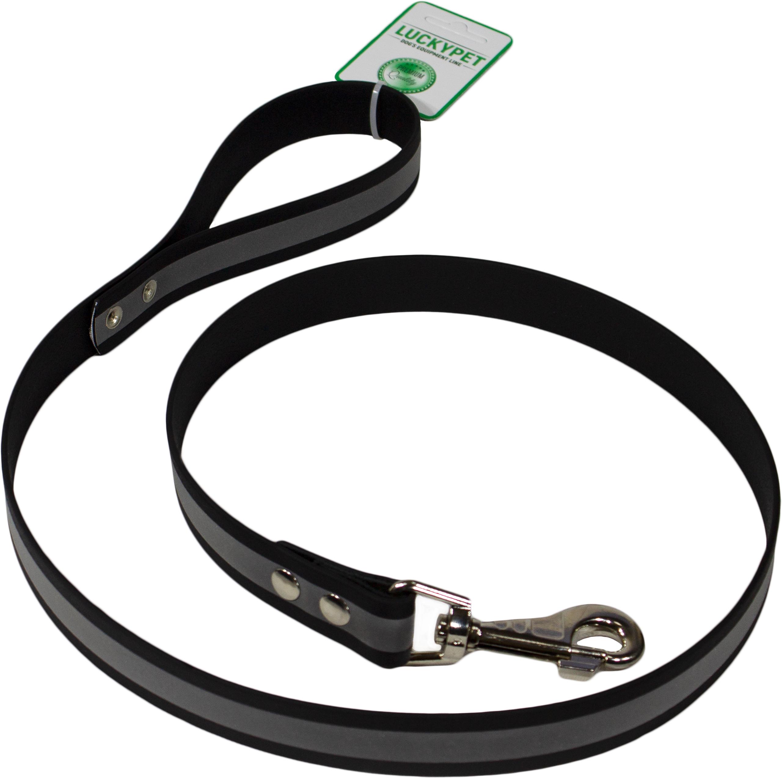 Поводок с водонепроницаемой ленты Lucky Pet светоотражающий 2,5/120 см Черный (217802)