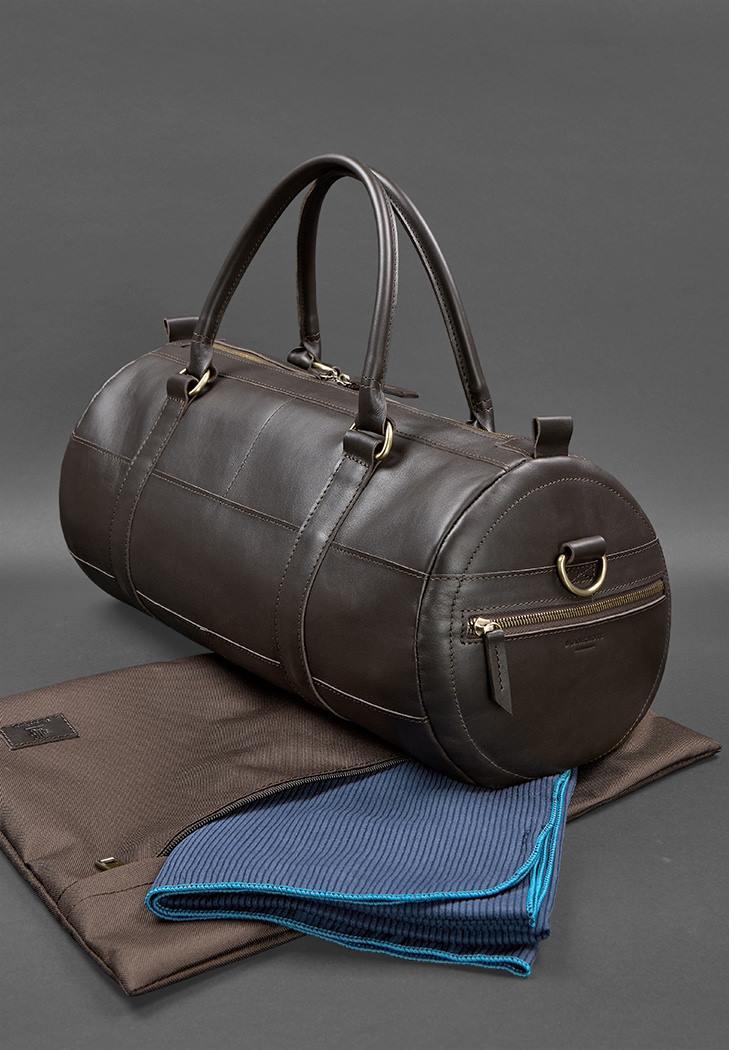 Сумка кожаная Harper краст Темно-коричневый (A-027190) - фото 10