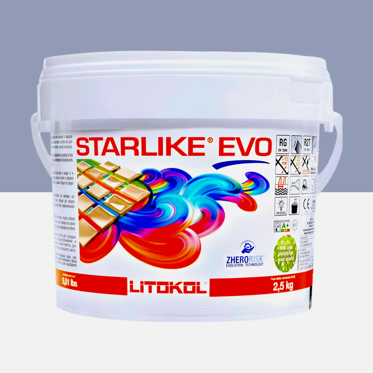 Затирка для плитки Litokol Starlike EVO 310 двокомпонентна епоксидна 2,5 кг Сіро-блакитний