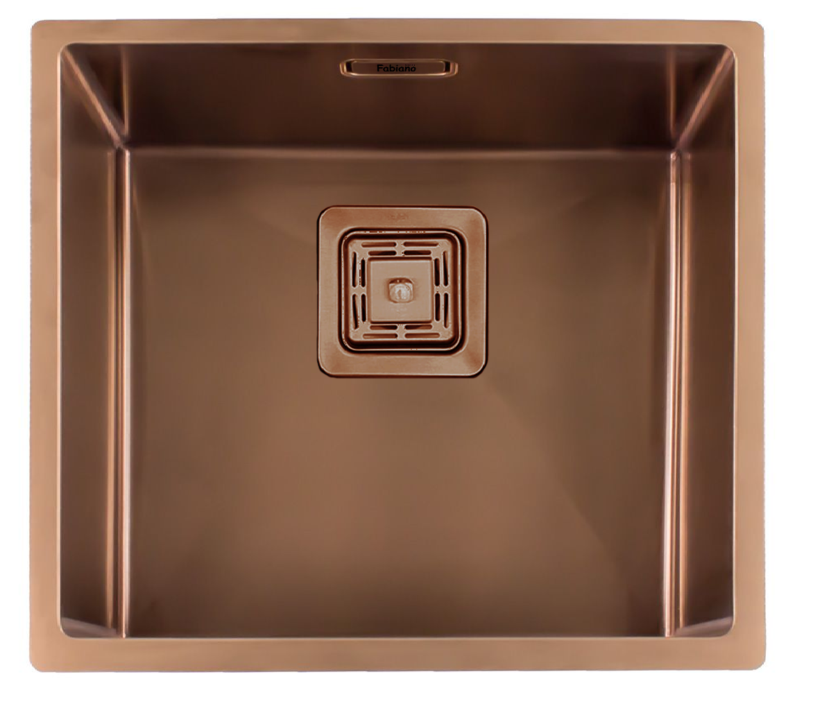 Нержавіюча мийка Fabiano Quadro 49 Nano R10 49x44 см 1,20 мм Copper