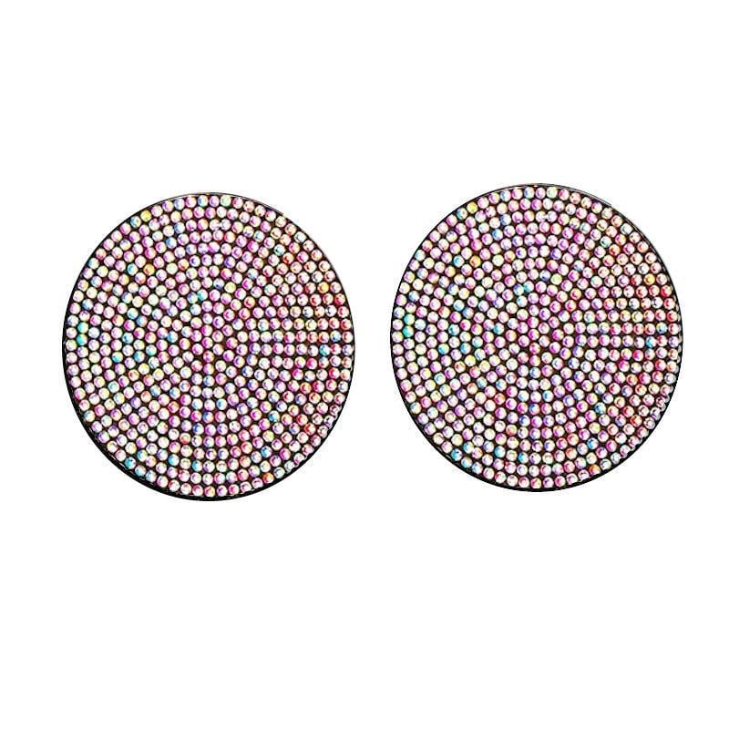 Килимки антиковзні в підсклянники для автомобіля зі Стразами 7 см 2 шт. Різнокольоровий