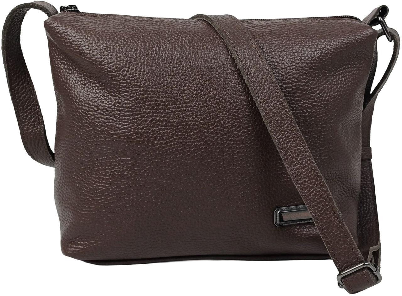 Сумка женская кожаная наплечная Borsacomoda Темно-коричневый (810.037)