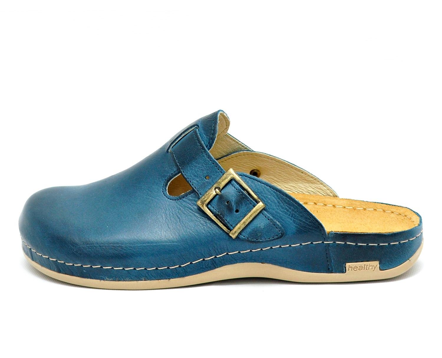 Мужские сабо кожаные Leon 707M р. 41 Синий