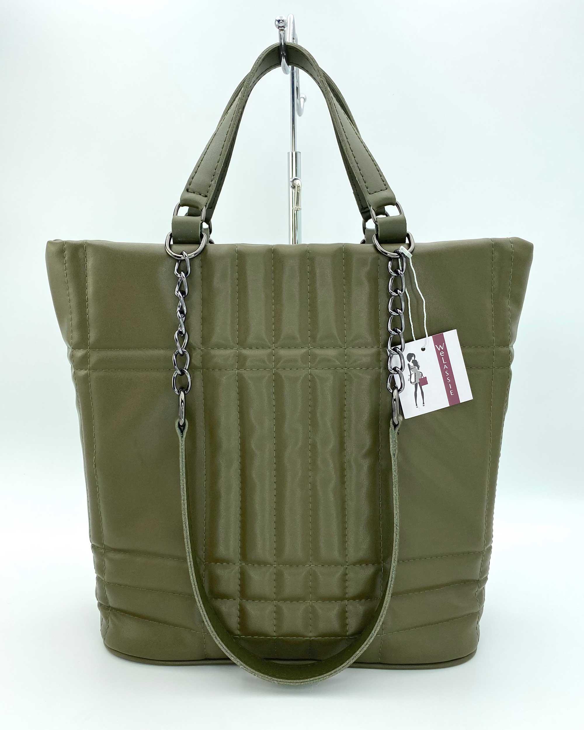 Сумка женская Welassie кросс-боди экокожа стеганая Оливковый (wel-66608)