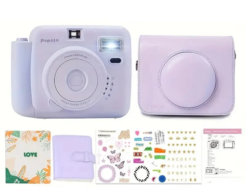 Камера моментальной печати Popoto чехол/ремешок/фотопленка/фотоальбом/наклейки Purple (26465887)