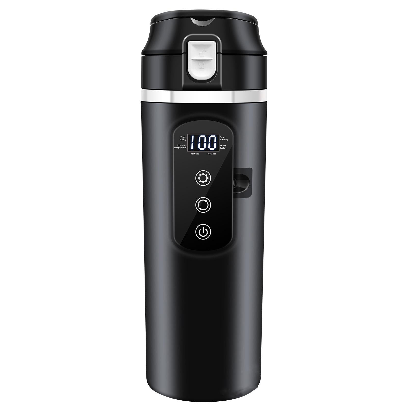 Термокружка 500 мл для автомобіля з нагріванням до 100°C від прикурювача 12/24V Із сенсорними кнопками (000141)