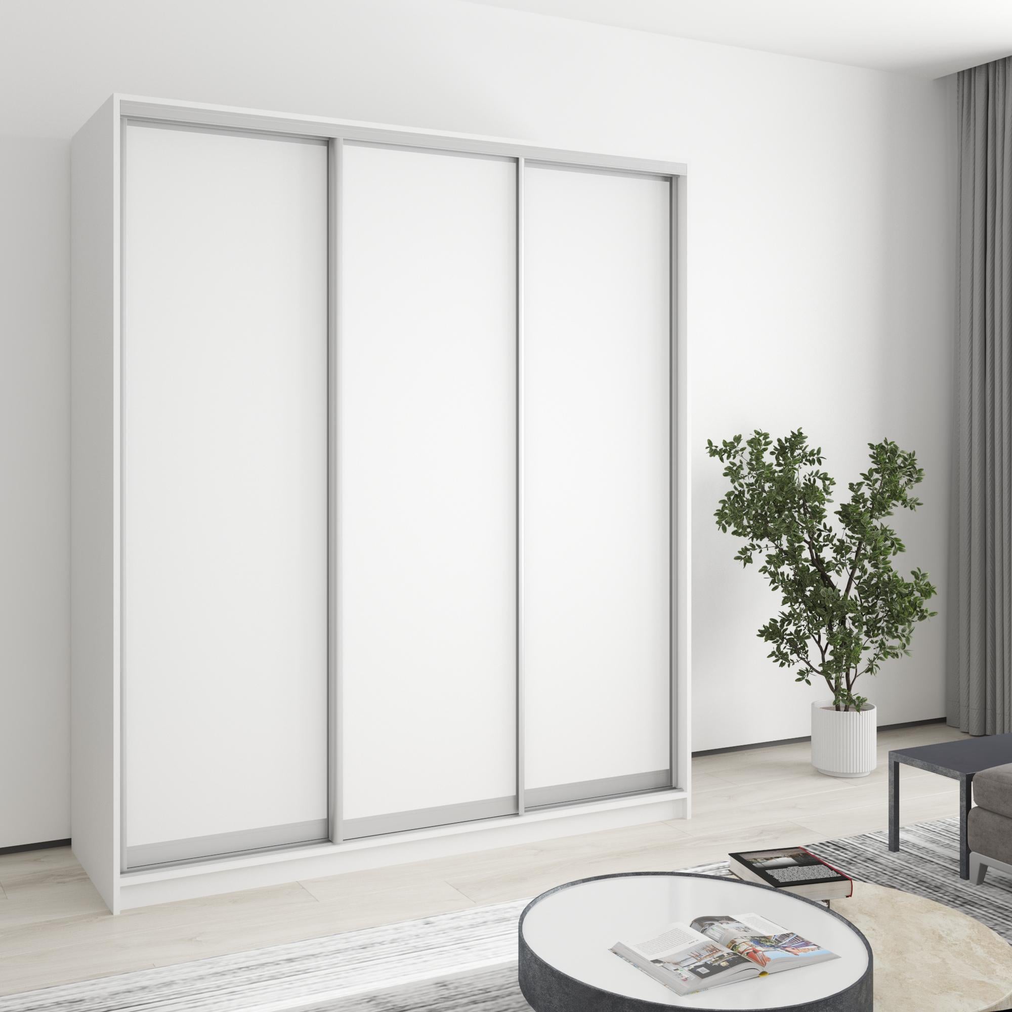 Шкаф-купе трехдверный MebelStar Комбо AL 3 ДСП 180x60x240 см Аляска белый (MBS-1725) Шкаф-купе трехдверный MebelStar Комбо AL 3 ДСП 180x60x240 см Аляска белый (MBS-1725)