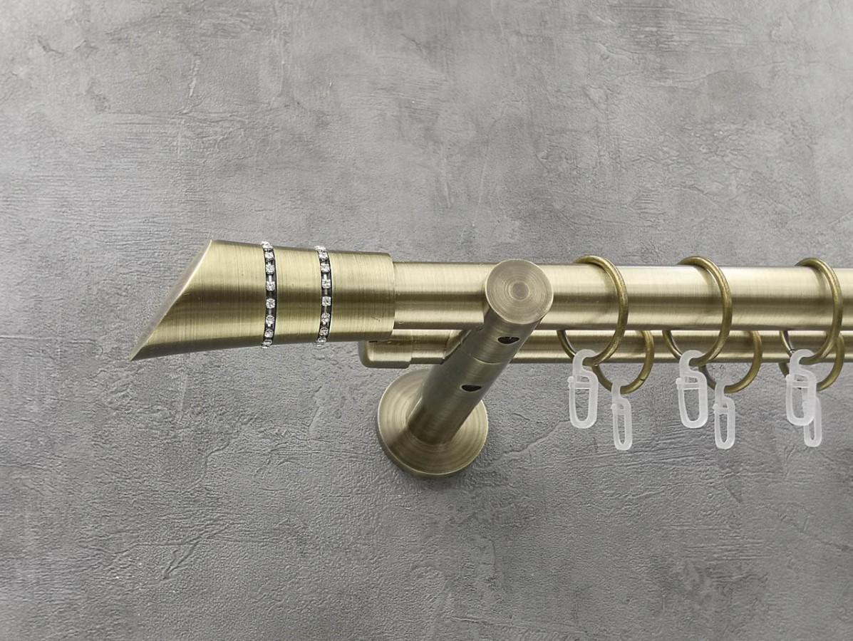 Карниз Quadrum Дива гладкая штанга двойной универсальный 25/19 мм 400 см Антик (262047101)