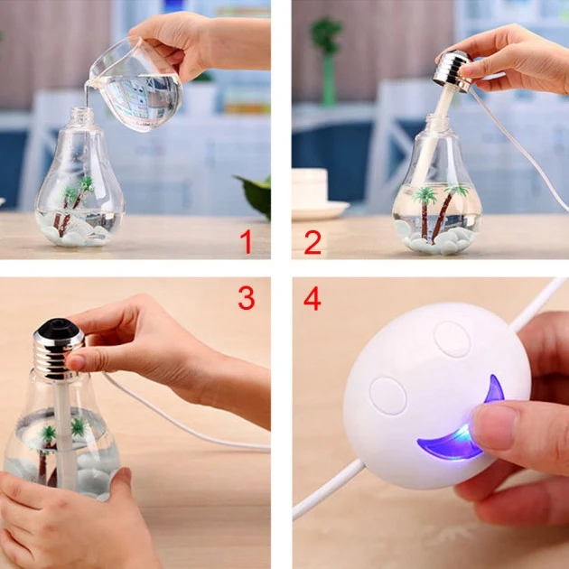 Увлажнитель воздуха Лампочка ультразвуковая 400 мл (17945484) - фото 5 Увлажнитель воздуха Лампочка ультразвуковая 400 мл (17945484) - фото 5