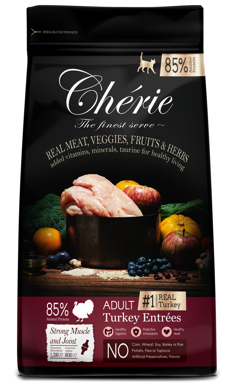 Корм сухий Cherie Dry Food Strong Muscle&Joint Turkey Entrees для котів з індичкою 400 г (602214)