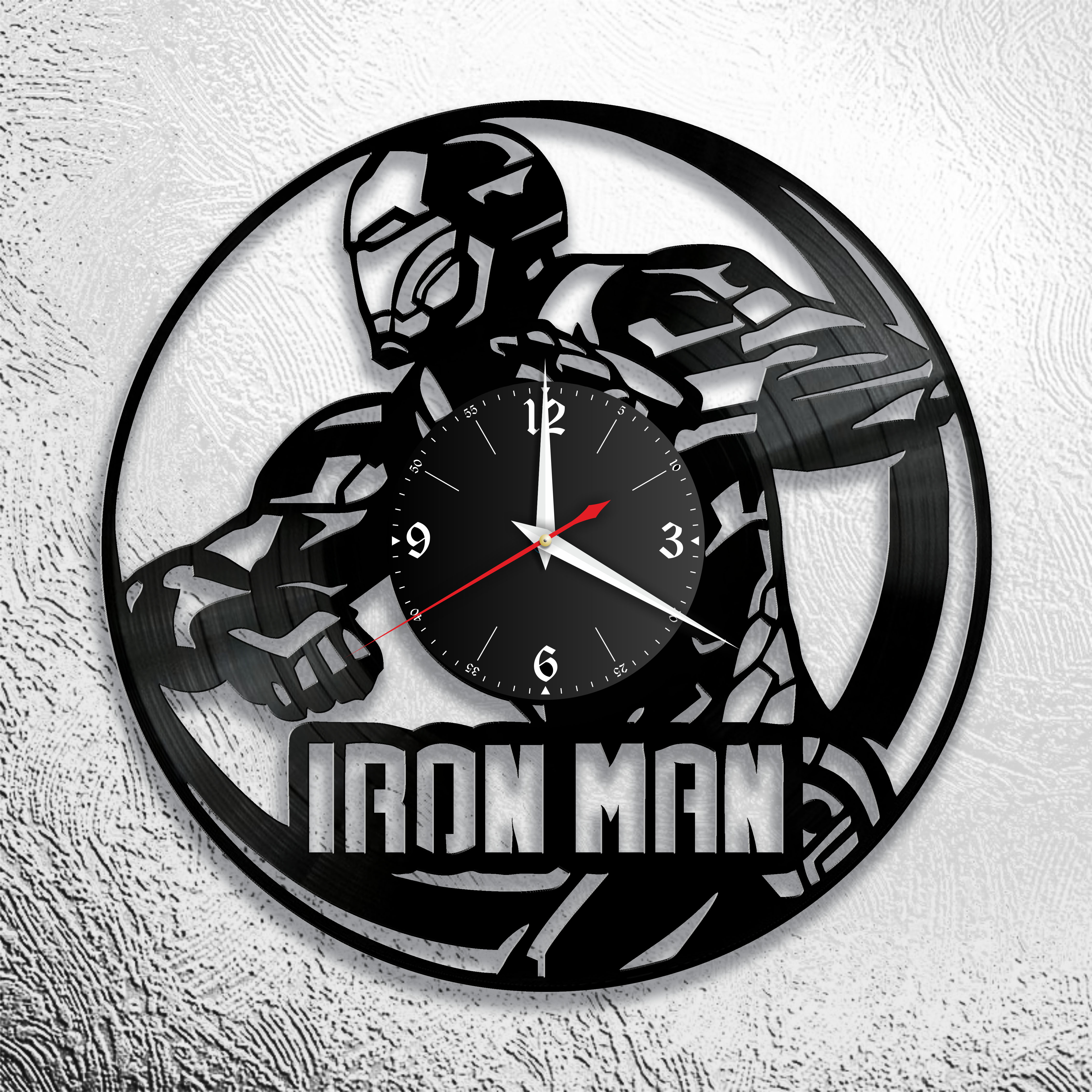 Годинник настінний Залізна Людина 0808 з вінилової платівки