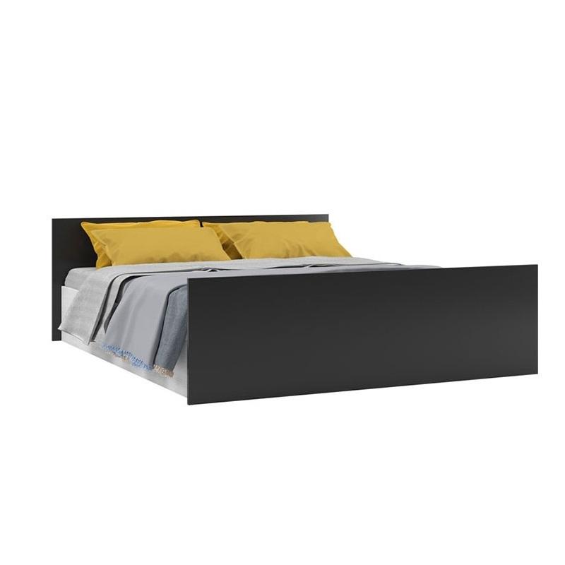 Двоспальне ліжко Світ Меблів Соня 160x200 см з ламелевим каркасом ДСП Аляска/Антрацит