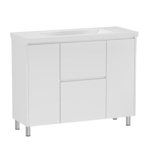 Тумба с умывальником RJ RJFU073-01100WHSET RJFU073-01100WH+K32-016-EX 100x75x45,5 см Белый (194537)