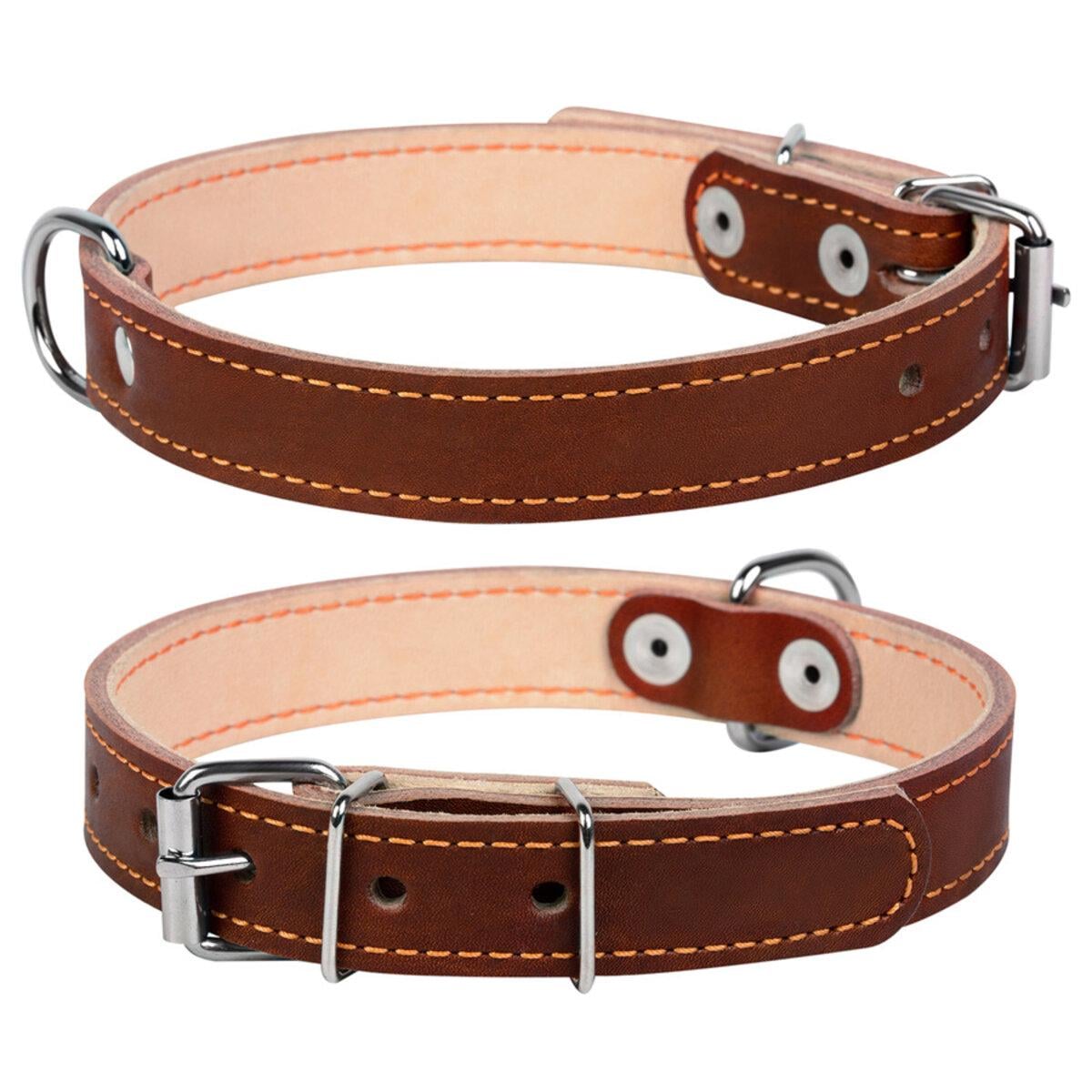 Ошейник двойной Collar 14 мм/27-35 см Коричневый (00126)