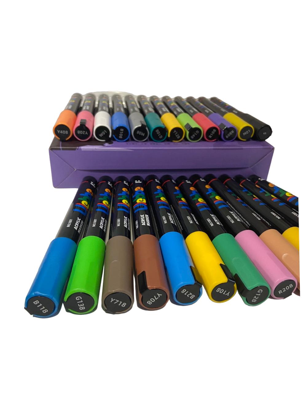 Набор акриловых маркеров Ulebbe для рисования на разных поверхностях 24 цвета (2-3 мм) - фото 3