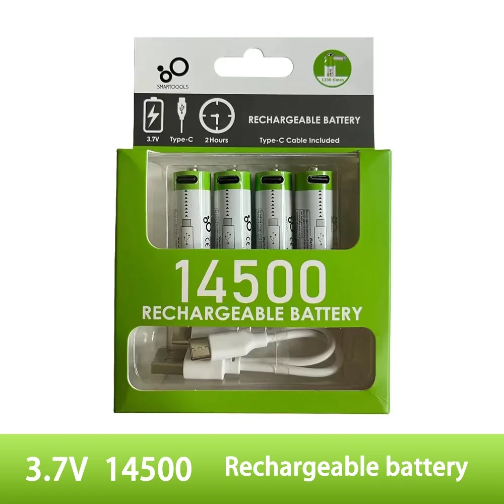 Аккумулятор Smartools 14500 с разъемом Type-C блистер 4 шт. и кабель Type-C 700 mAh 3,7V - фото 2