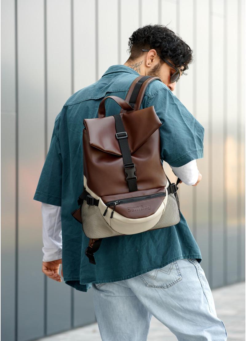 Рюкзак чоловічий Sambag Rene Double Шоколадний (15351011) - фото 8