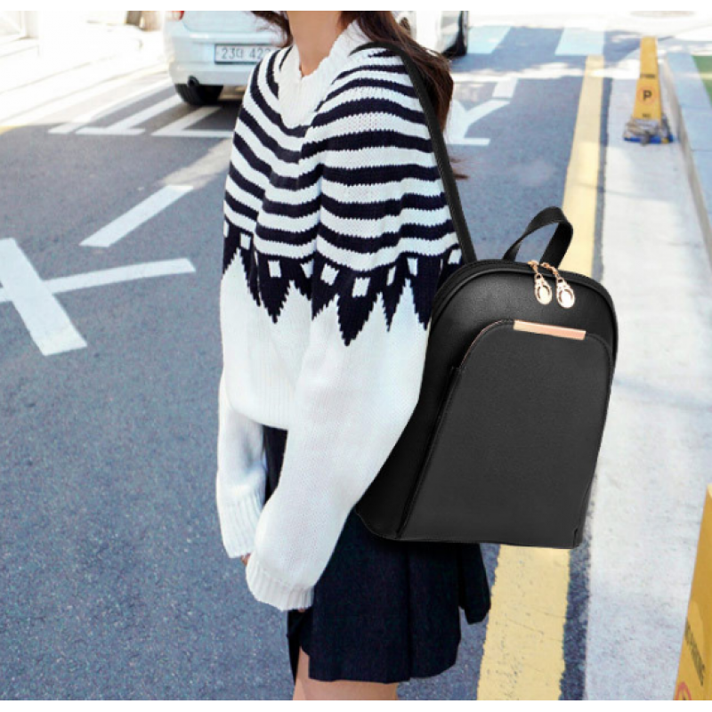 Рюкзак жіночий 28х22х11 см Чорний (135) - фото 5 Рюкзак жіночий 28х22х11 см Чорний (135) - фото 5