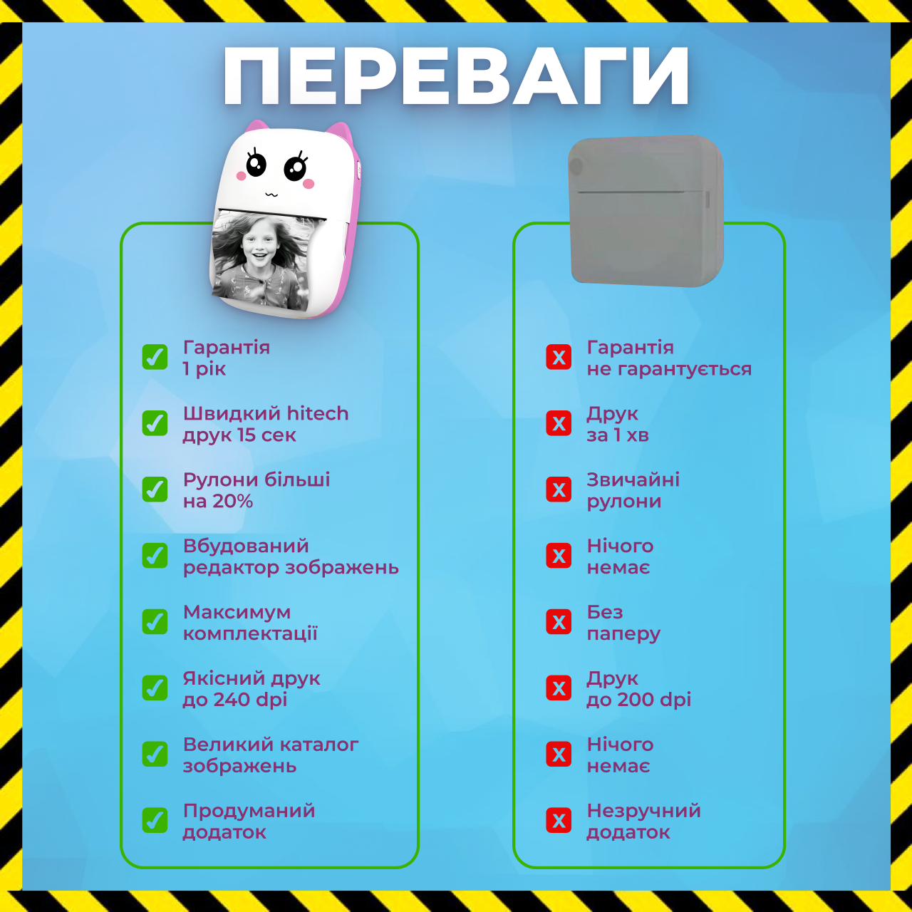 Дитячий мініпринтер портативний блютуз 15в1 рожевий - фото 5