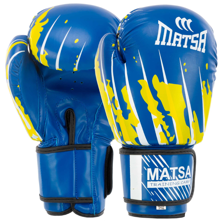 Перчатки боксерские PU MATSA MA-7300 10 унции Синий