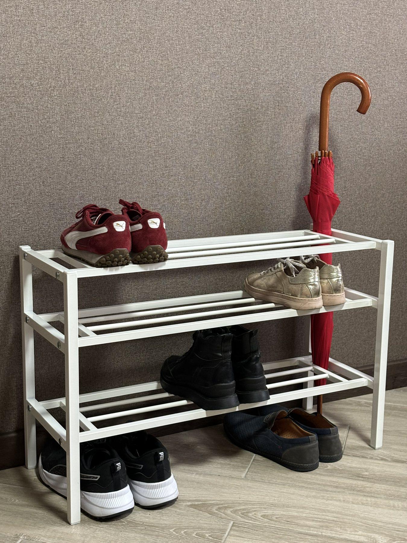 Полиця для взуття R-3 металева розбірна 80 см Білий - фото 6