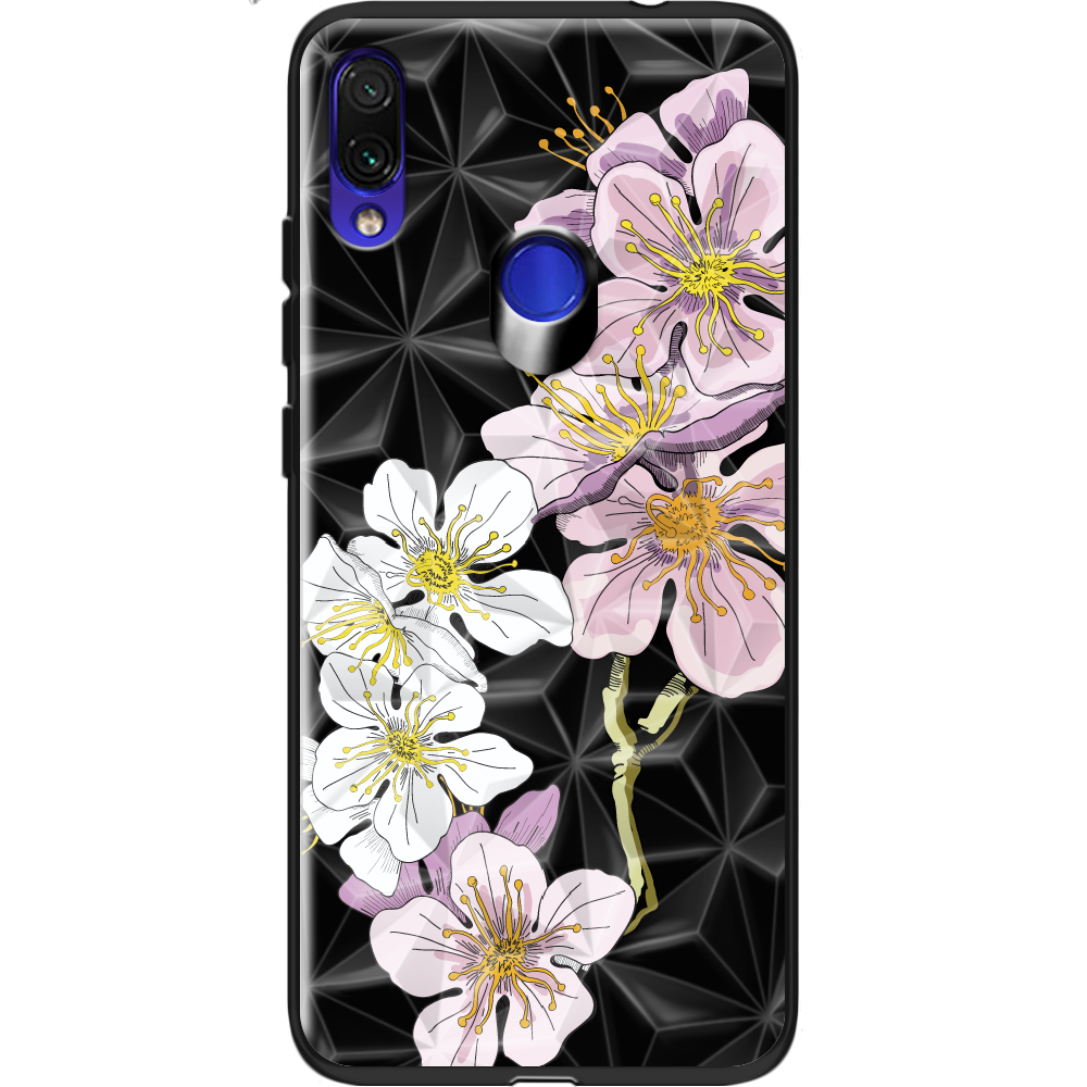 Чехол Boxface Xiaomi Redmi Note 7 Cherry Blossom Черный силикон с призмой (36202-cc4-37871)