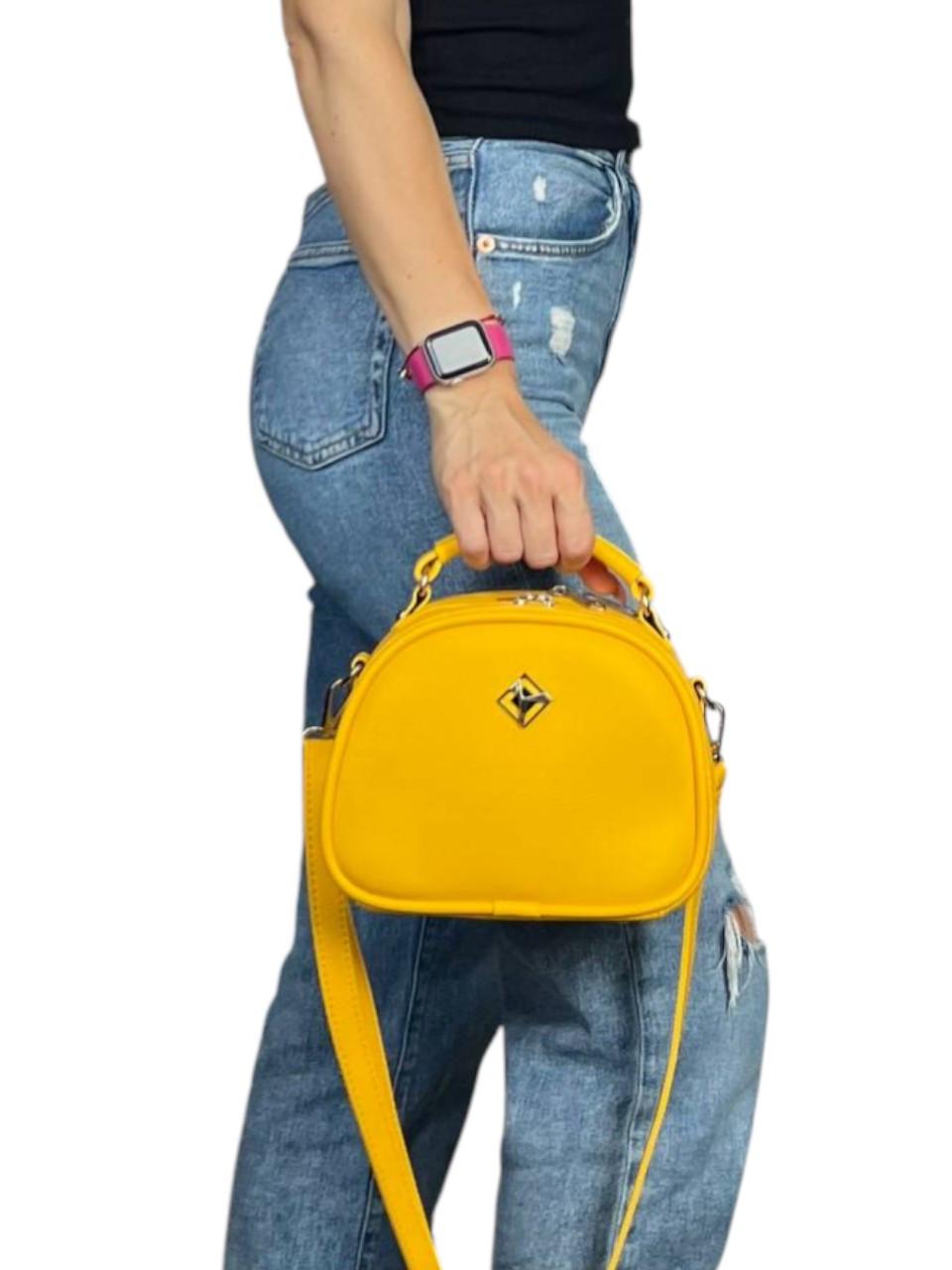 Сумка женская кросс-боди из экокожи 22х17х9 см Желтый (2682007784) - фото 8 Сумка женская кросс-боди из экокожи 22х17х9 см Желтый (2682007784) - фото 8