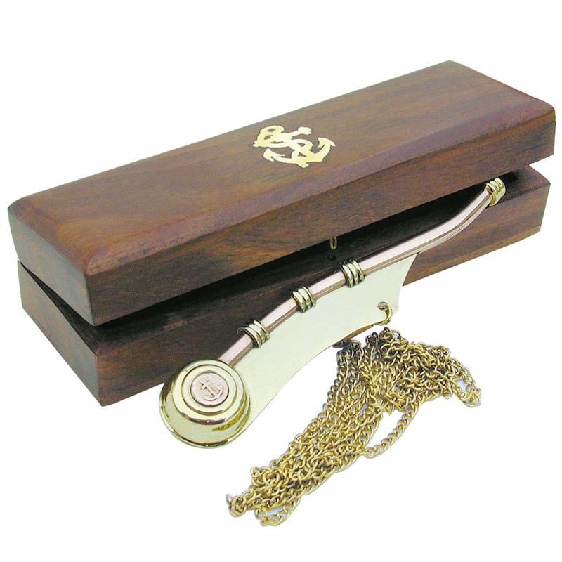 Морський сувенір боцманський свисток Sea Club в дерев'яній коробці 12,5 см (7083.V)