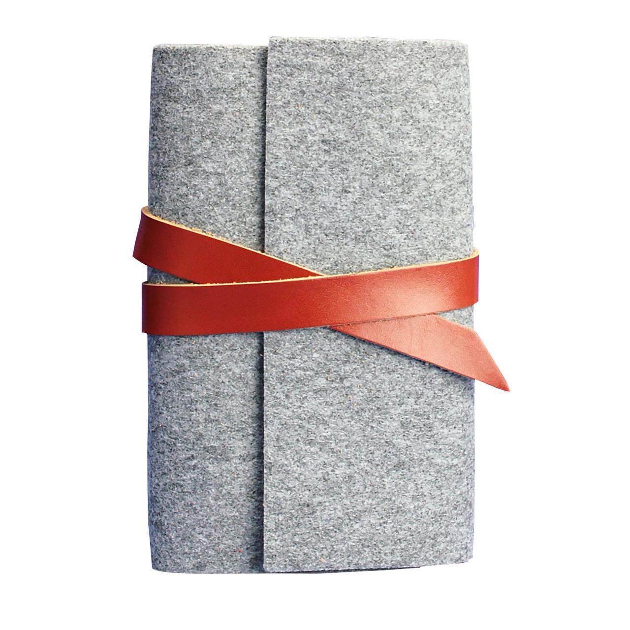 Блокнот фетровый Софт-бук 1.0 Фетр с кожаными вставками Коричневый (A-026346)