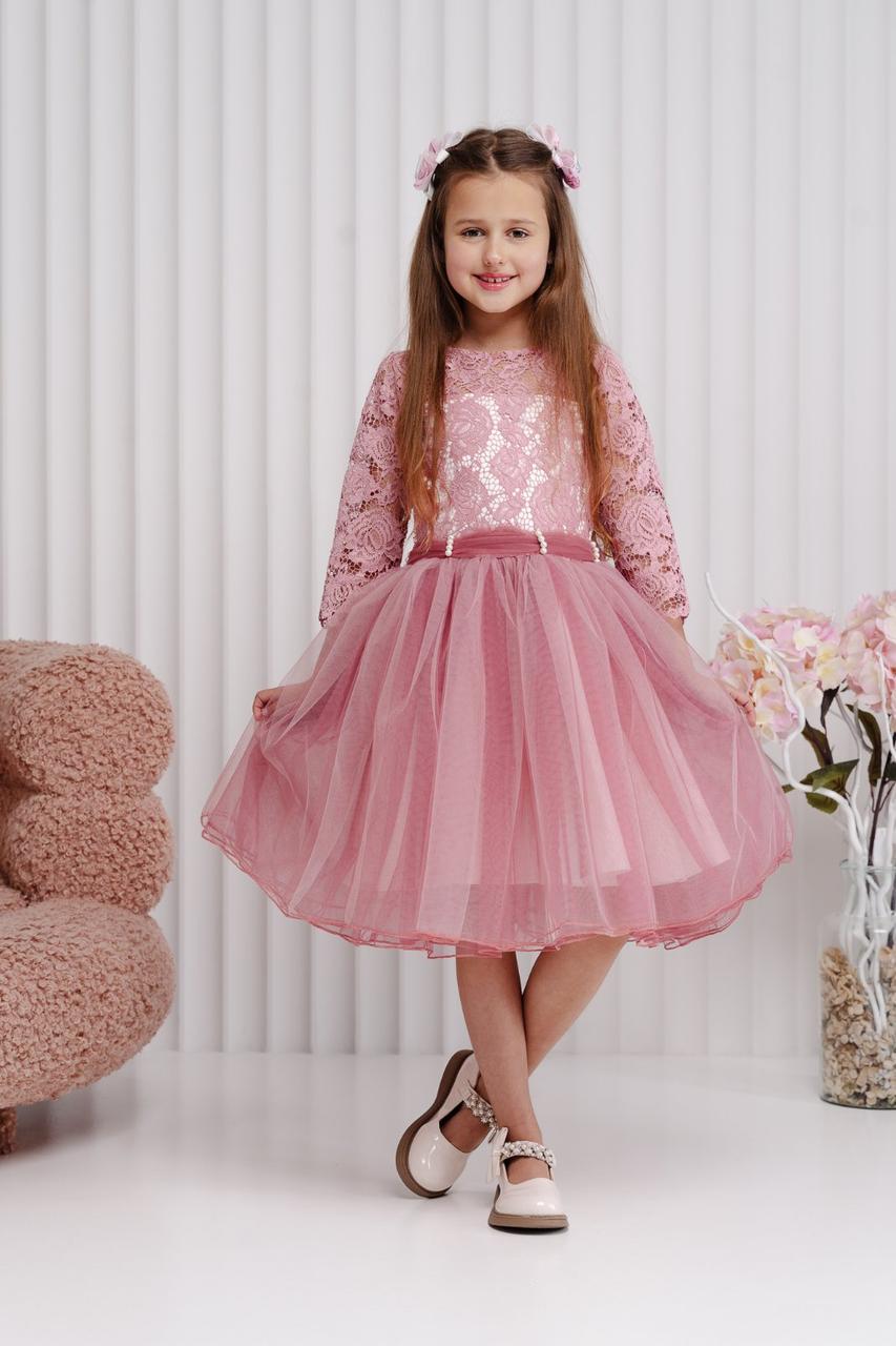 Платье праздничное для девочки 122 см Розовый (2415867093) - фото 2