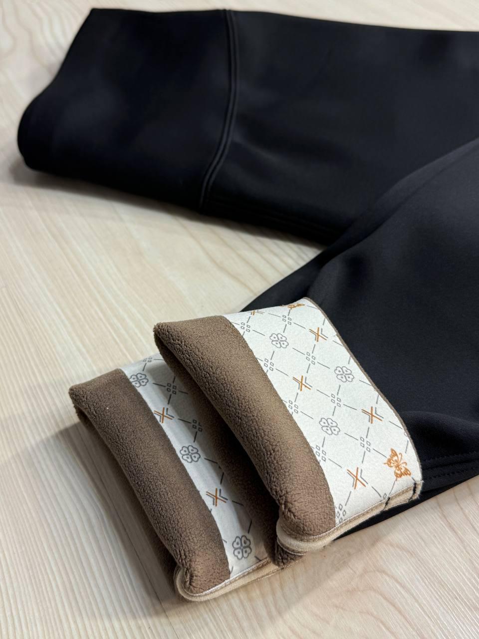 Лосины женские Bocska 2802 утепленные на флисе с широким поясом SM Черный (5932) - фото 3