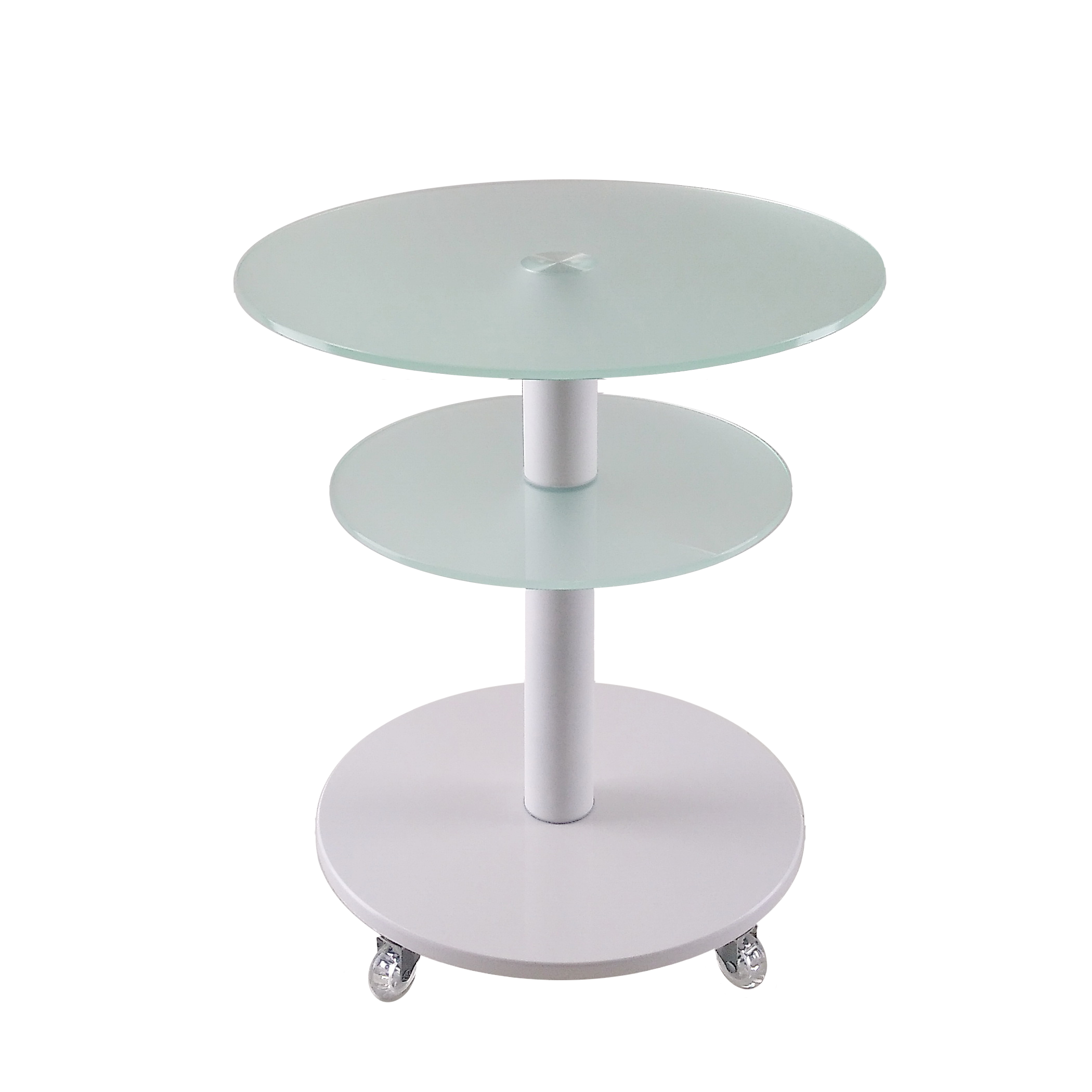 Стол журнальный стеклянный Commus Bravo Light K satin-white-wtm60 Белый (444870197)