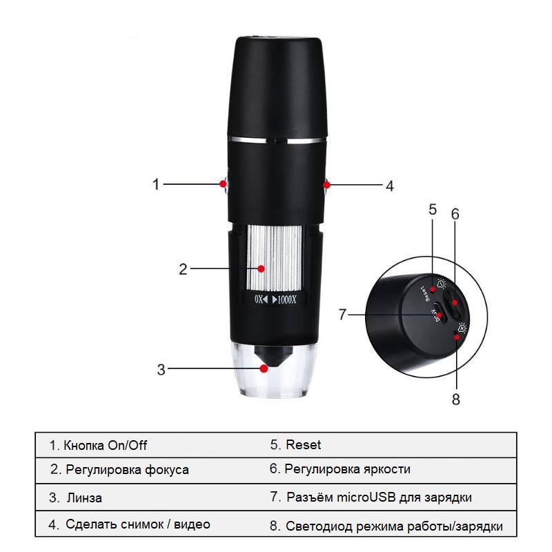 Микроскоп электронный WiFi 1000 крат - фото 3