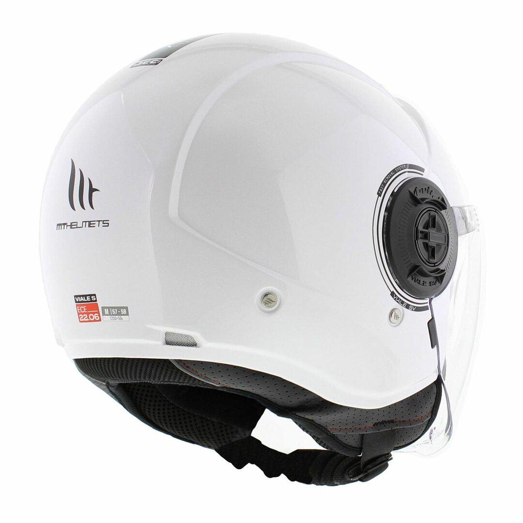 Мотошлем MT HELMETS VIALE SV S Solid 2XS Gloss White (26466) - фото 3